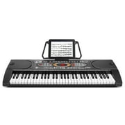 61-Key Electronic Keyboard Professionals Digital Kids Piano w/ Compact Size Action Keys, AUX/Microphone IN OUT, Rhythm Programming, Record Playback, Sustain, USB MP3 Player