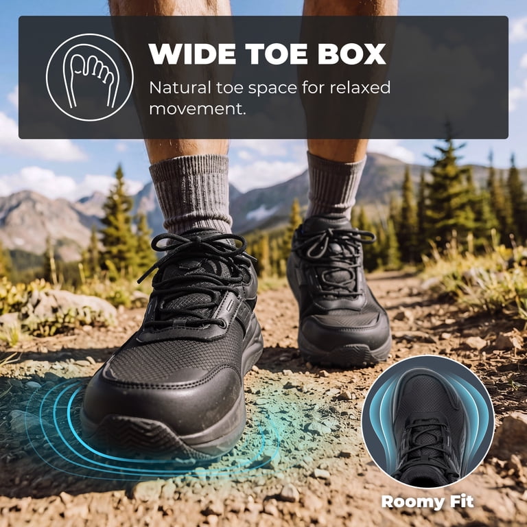NORTIV 8 Men's Wide Toe Box Hiking Shoes Low Drop Waterproof