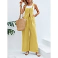 thumbnail image 4 of Cuteduck Women's Casual Loose Overalls Jumpsuits One Piece Sleeveless Wide Leg Long Pant Rompers With Pockets S-2XL, 4 of 5