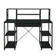 thumbnail image 2 of Glavbiku Modern Computer Desk with Storage Shelves,Metal Base Corner Desk,Writing Table,Black,47"L, 2 of 6