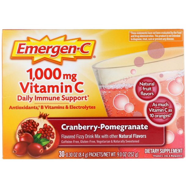 Vitamin C, CranberryPomegranate, 1,000 mg, 30 Packets, 0.30 oz (8.4 g