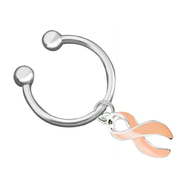 Peach Ribbon Awareness Key Chains