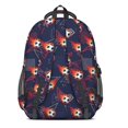 thumbnail image 3 of Football and Flame Navy Pattern Backpack for School, Cute School Bag with Adjustable Shoulder Straps and Padded Back, 16.9"x12.6"x5.9", 3 of 5