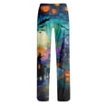 thumbnail image 5 of LNZGNM Halloween Pajama Pants for Women Pumpkin Face Print Cozy Home Wear Winter Loose Fit Drawstring Waist Holiday Party Nightwear, (M), 5 of 5