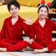 thumbnail image 2 of Conjunto de Pijamas de terciopelo dorado para niños y niñas, ropa de dormir cálida para Otoño e Invierno, 2 of 4