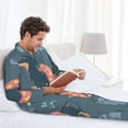 thumbnail image 6 of Salouo Watermelons Dachshunds Print Button-Front Long Sleeve Pajama Set for Men, Soft 2Pjs Men's Long Sleeve Sleepwear-XX-Large, 6 of 7