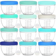 Youngever 18 Sets Baby Food Storage, 6 Ounce Baby Food Containers with Lids and Labels, 9 Coastal Colors