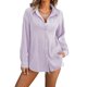 thumbnail image 1 of Camisas de Mujer con Botones, Camisa de Vestir de Larga, Blusa de Trabajo con Cuello Texturizado, Blusas Casuales Elegantes. Púrpura L, 1 of 9