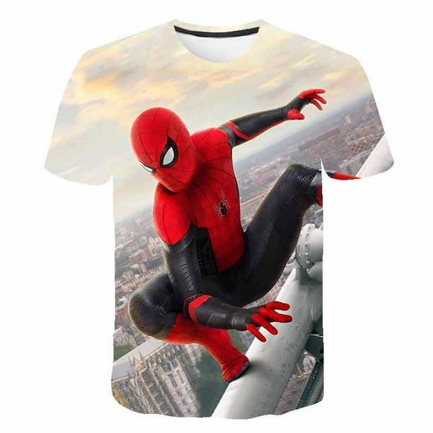 Camisetas de hombre araña para niños, camisetas con estampado de dibujos animados de Marvel para niñas, camisetas de Los Vengadores para niños, ropa de manga corta para verano, trajes para niños 6T zhangmengya CONDUJO