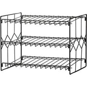 Collections Etc Can Storage Organizer Rack, 3-Tier Storage and Space Saving Pantry or Kitchen Solution, Black