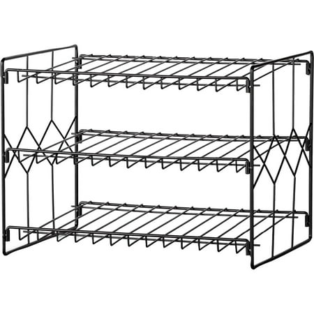 Can Storage Organizer Rack, 3-Tier Storage and Space Saving Pantry or Kitchen Solution, Black
