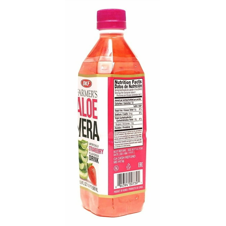 OKF Farmer's Aloe Vera Strawberry – Case of 12 (16.9 oz Bottles