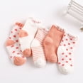 thumbnail image 3 of Worallymy 5 pares de calcetines de bebé verano fino estampado recién nacido cálido transpirable calcetines de algodón elástico naranja 4-6Y Worallymy JD735810350, 3 of 3