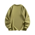 thumbnail image 5 of KeShDi Dress Shirts for Men Oversized Tshirts for Men Men's Solid Color Long Sleeved Round Neck Warm Fleece Pullover Sweatshirt Khaki M, 5 of 5