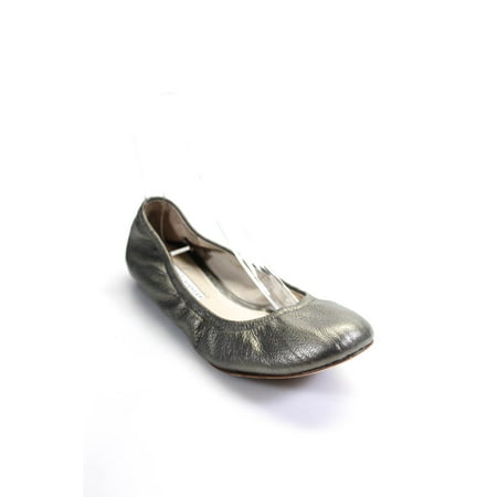 

Pre-owned|Vera Wang Lavender Label Womens Leather Slide On Ballet Flats Gray Size 6 B