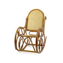 Wickerix Milano Rocking Chair, Natural Rattan Wicker Hadmade, ECO, Colonial Color