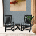 thumbnail image 3 of Kozyard Patio Rockers High Back Slat Rocking Chair, Solid Wood Outdoor Rocking Chair Set of 2, Black, 3 of 8
