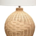 thumbnail image 5 of Benzara Cape 22 Inch Contemporary Rattan Table Lamp, Hand Woven, Linen Shade, Brown, 5 of 7