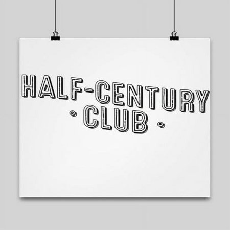 50th Birthday Poster Half-Century Club Over The Hill Wall Art Gift White 13x13in Poster