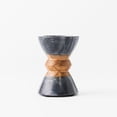 thumbnail image 3 of Mela Artisans Monarch Marble & Acacia 4" Candleholder, Black, 3 of 6