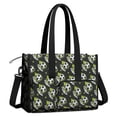 thumbnail image 2 of Teacher Tote Bag,Black Soccer Balls with Green Elements Pattern Teacher Utility Tote Bag,Large Work Tote Bags for Women with Multiple Pockets,Top Zipper Closure,13.8x10.6x6.7 Inch, 2 of 5