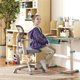 thumbnail image 2 of WANGDI Kids Desk Chair, Student Ergonomic Computer Chair with Wheels, Footrest, Adjustable Height, Flip-up Armrests & Soft Removable Cushion, Swivel Rolling Kids Office Chair for 3-15 (Gray), 2 of 19