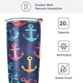 thumbnail image 4 of SKYSONIC Anchor Tumbler Stainless Steel Double Wall Vacuum Reusable Insulated Mug with Straw and Built-in Coaste for Cold and Hot Beverages, 20oz, 4 of 7