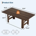 thumbnail image 3 of Yiwa 71" Rectangular Dining Table, Wooden Farmhouse Kitchen Table with Stable Triangular Legs for 6-8, 3 of 8