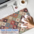 thumbnail image 4 of Long Mouse Pads for Desk,Orange Ethnic Rhombus Pattern Desk Mats on Top Of Desks, Desk Mouse Pad Extra Large with 3mm Non-Slip Base and Stitched Edge for Gaming,Office,Work,Home 31.5"x11.8", 4 of 6