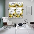 thumbnail image 5 of Enjoy Summer Sunflower Rose Kitchen Curtains Valances and Tiers Set of 3 Country Farm Yellow Flower Leaf Butterfly Tier Curtains and Valance with Rod Pocket for Small Windows, 27.5"x24", 5 of 9