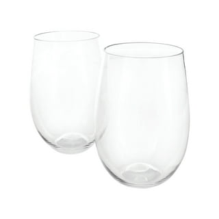 Visions 18 oz. Heavy Weight Clear Plastic Stemless Wine Glass - 64/Case