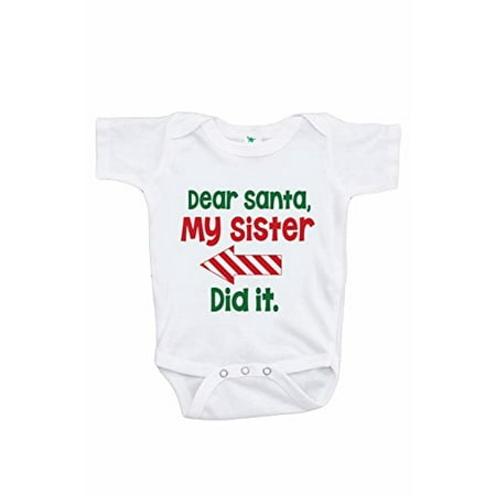 

7 ate 9 Apparel Funny Kids Santa Christmas Onepiece White
