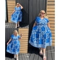 thumbnail image 4 of CASSIE LIZ Womens Plus Size Dresses 5X V Neck Floral Print Blue Maxi Dress with Elastic Waist Curvy Silhouette with Pockets Summer and Spring Short Sleeve Romantic Boho Dress5XL 26W 28W, 4 of 12