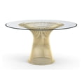 thumbnail image 3 of Worsham 39" Dining Table with Gold Base and Tempered Glass Top – Featuring a Stylish Platner-Inspired Design for a Sophisticated and Contemporary Dining Space, 3 of 3