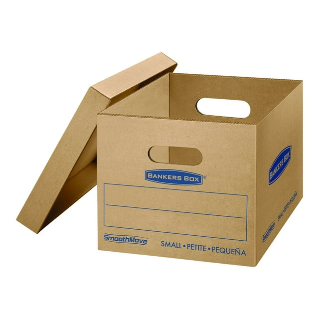 Bankers Box SmoothMove Classic Moving Boxes, Tape-Free Assembly, Easy Carry Handles, Small, 15 x 12 x 10 Inches, 20 Pack (7714210) (FEL7714210)