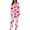 Hot Pink, variant on Cavosen Valentine's Day Cozy Pajamas for Women Long Sleeve Soft Lapel Shirt Wide Leg Pants Heart Printed Breathable Casual Nightwear Hot Pink XL