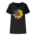 thumbnail image 4 of Up to 65 off!Lolmot Women Sunflower American Flag Shirts Summer Loose Fit Stars Stripes T Shirt Short Sleeve Patriotic Graphic Tees Tops Teen Girl Clothes, 4 of 6