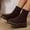 coffee, variant on Women's Chunky Knit Sock Boots, Stretchy Ankle Booties with Platform Sole, Dark Brown
