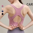 thumbnail image 4 of Sujetador deportivo para mujer, a prueba de golpes, hermoso botón trasero, hueco, espalda cruzada, acolchado, sujetador de yoga, gimnasio, sujetador de entrenamiento, tops cortos, 4 of 8