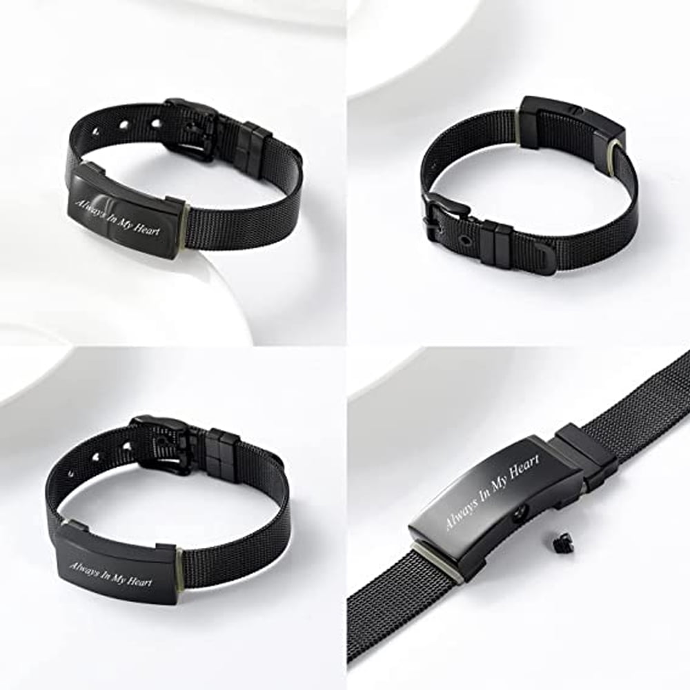 Adjustable Watch Band Cremation Jewelry Urn Bracelet for Ashes Personalized Message Urn Bangle for Women Men Memorial Keepsake-Forever in My Heart