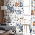 thumbnail image 4 of Fall Blue Pumpkin Sheer Curtains 72 Inches Long 2 Panels Set, Window Sheer Curtains for Living Room/Bedroom, Thanksgiving Autumn Daisy Pastoral Light Filtering Rod Pocket Curtain 52'' x 72'' x 2, 4 of 7