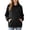 Black, variant on Women's Maternity Fleece Nursing Hoodie Fall Long Sleeve Side Zipper Breastfeeding Casual Pullover Hooded Sweatshirts S-XXL