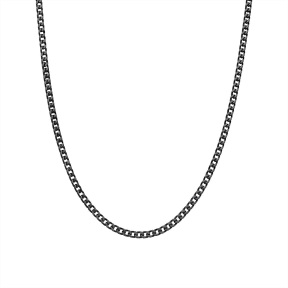 Metro Jewelry Stainless Steel Thin Foxtail Chain Necklace for Men with Whole Black Ion Plating 4 MM 20 Inch Long with Lobster Claw