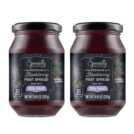 Specially Selected Blackberry Fruit Spread 75% Fruit Naturally Flavored 2-Pack 9.95 oz