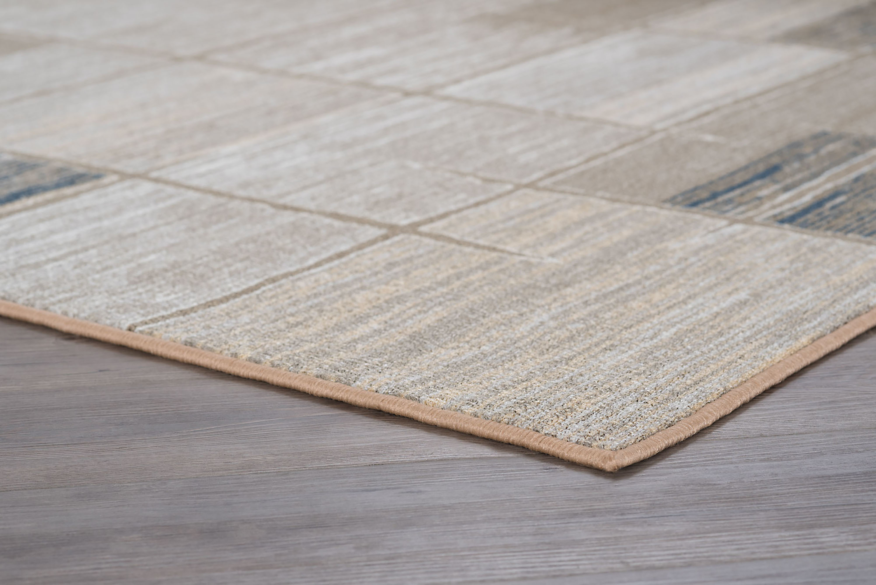 Contemporary Area Rug (3-Piece Rug Set: (5' x 7', 20'' x 60'', 20'' x 32'')) Abstract Taupe, Beige Indoor Set Easy to Clean