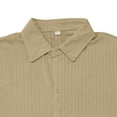 thumbnail image 5 of Men's Slim Fit Vertical Striped Short Sleeve Shirt Summer Casual Fashion Lapel Top Comfortable Breathable Lightweight Men's Tops T-Shirt Casual Crew Neck Loose, 5 of 9