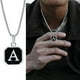 thumbnail image 1 of Vnox-Collar con colgante geométrico con letras iniciales de A-Z para hombre, cadena de cuerda cubana con caja, Collar cuadrado Simple de acero inoxidable, 1 of 4