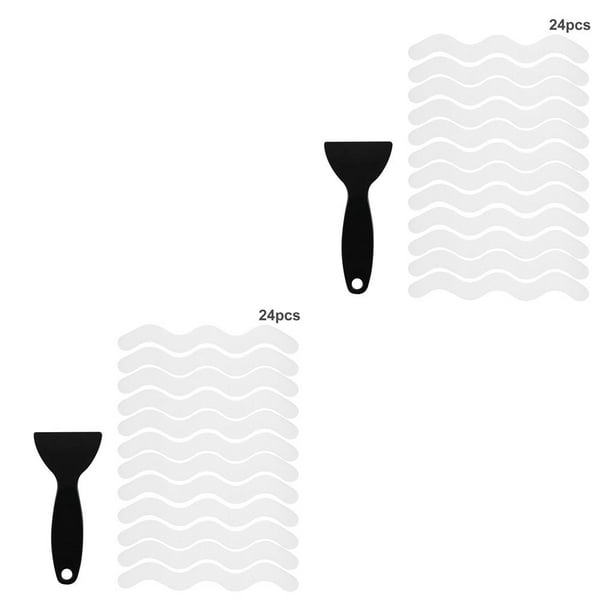 Naiovety 24 piezas en forma de S Anti tiras tiras de seguridad pegatinas de ducha autoadhesivas no cinta para bañera suelo de ducha con Type5 NO5