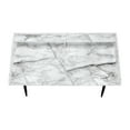 thumbnail image 6 of 48 Inch White Marble Look Computer Desk with Storage Hutch and Black X Frame, 6 of 11