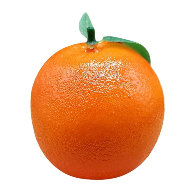 Orange imitation fruit with leaves/foam/diameter 7.5 height 8.2/(8*8*7,40)